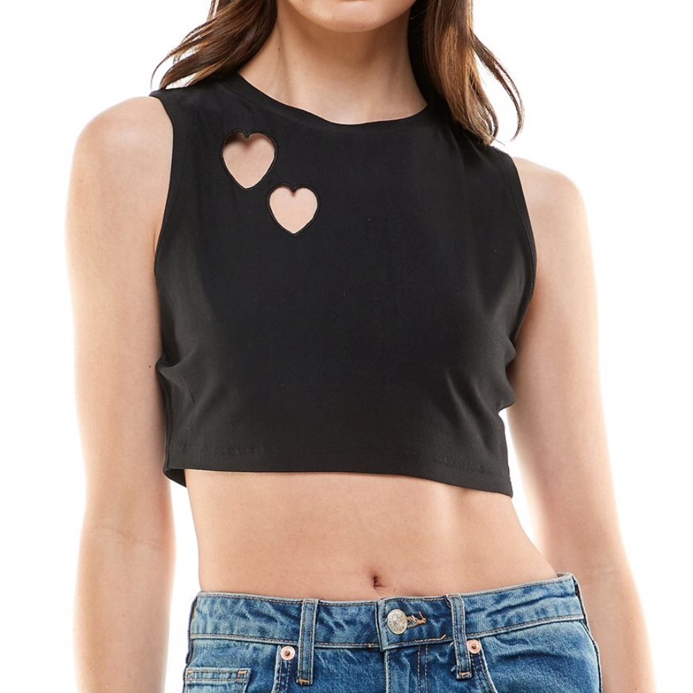 Heart cut out crop top.